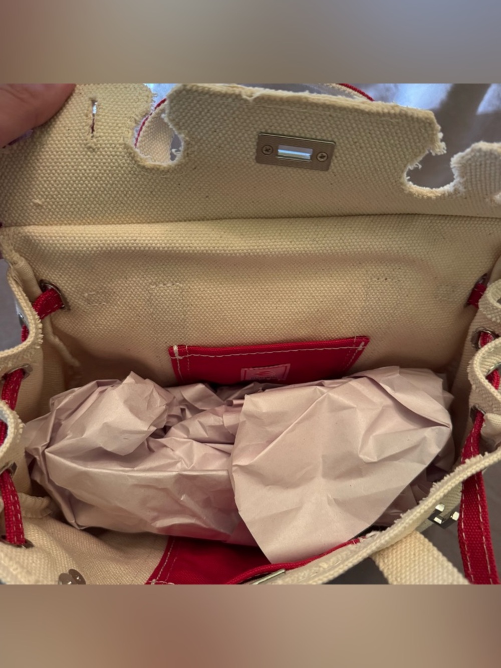 NEW viral Boatkin Sunwin Madaket Small Mini Classic Tote Bag (Red Color) - Picture 7 of 9